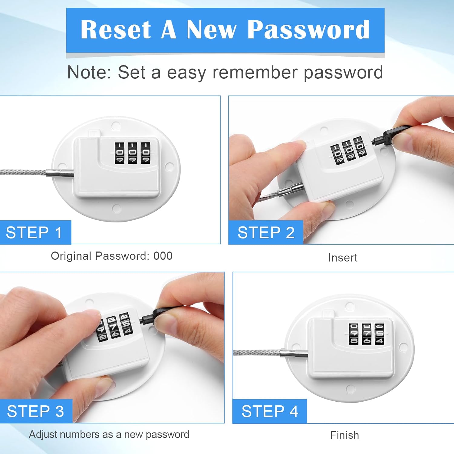 4PCS Refrigerator Locks Combination, Drill-Free Refrigerator Door Lock Fridge Lock Combination with Password, Mini Digital Refrigerator Lock for Freezer Door Lock (White)