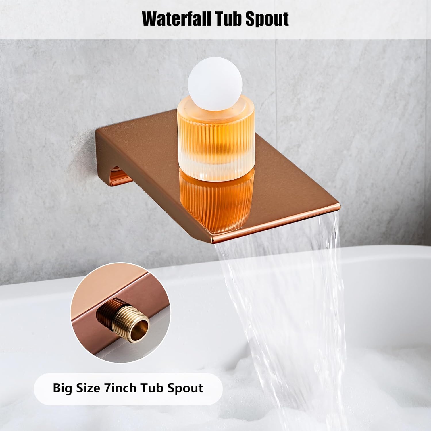 Shower Faucet Set Complete with Tub Spout Matte Black and Rose Gold Shower System with 10 inch Rainfall Shower Head and Handheld Shower Rain Shower Combo for Bathroom Wall Mounted