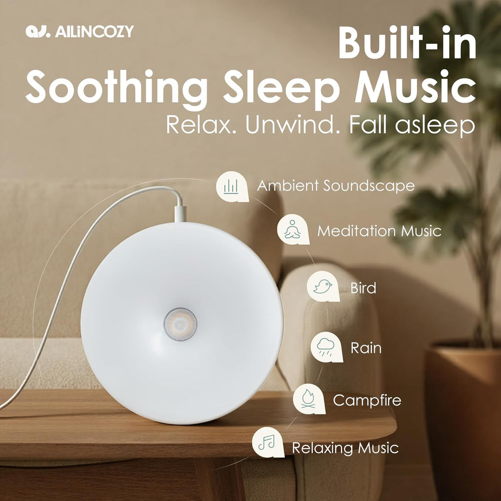 Clipable Sunrise Alarm Clock for Heavy Sleepers, Adjustable Sunlight Wake-Up Light with Music & White Noise, Gentle Gradual Brightening Lamp for Kids & Adults, for Bedroom, Travel or Dorm