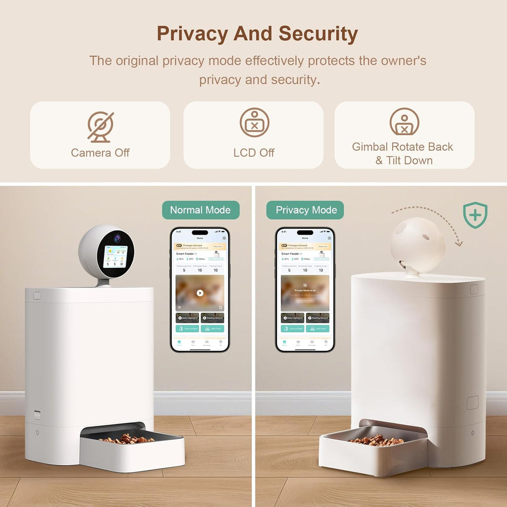 Automatic Cat Feeder with Camera 360°, 2K HD Pet Feeder with Night Vision & 2-Way Audio, Smart APP Control, AI Smart Cat Feeder, Up to 16 Meals/Day, 5.5L Timed Food Dispenser for Cats & Dogs