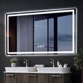 LED Mirror for Bathroom 36"x 72" with Frontlit and Backlit, Anti-Fog Mirror with Lights, Stepless 3 Colors Temperature & Dimmable Bathroom Mirror