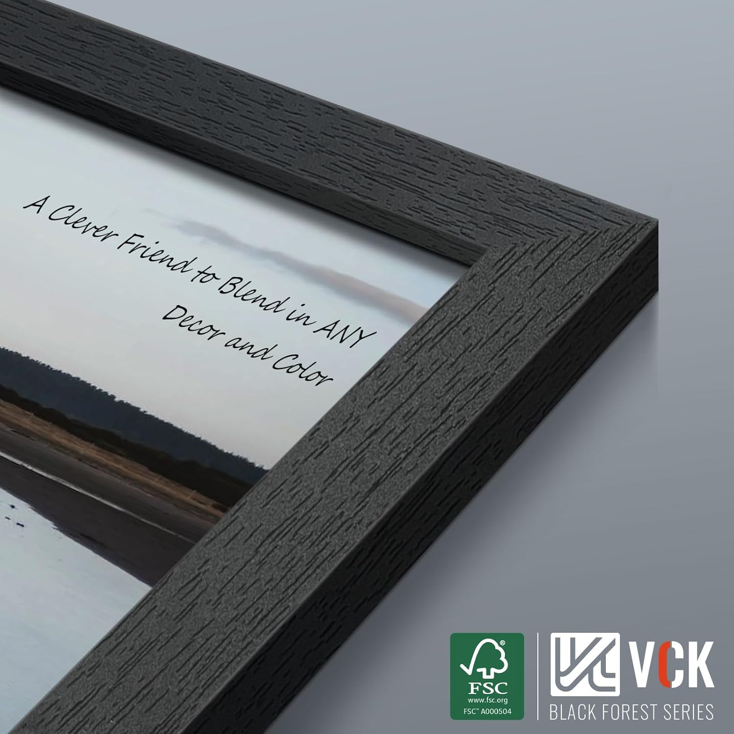VCK 20x30 Poster Frames Black Set of 6, Wide Border Wood Picture Frame, Multi-Directional Display Family Photos, Office Prints, Studio/Gallery Art, Woodgrain Series, Wall Hanging