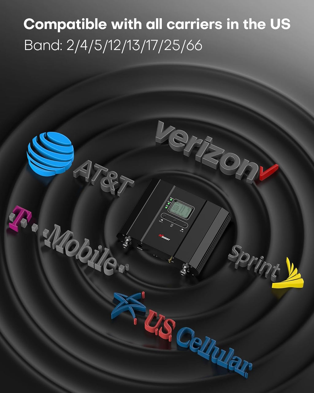 Cell Phone Booster Cover 6000 sq ft, Boost 5G 4G LTE Signal for All US Carriers, Cell Phone Signal Booster for Home Office, APP Support, FCC Approved