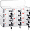 Threan Cell Phone Locker Box for Classroom with Door Locks and Keys Clear Acrylic Phone Jail Storage Cabinet Wall Mounted for School Factory Office(12 Slot)