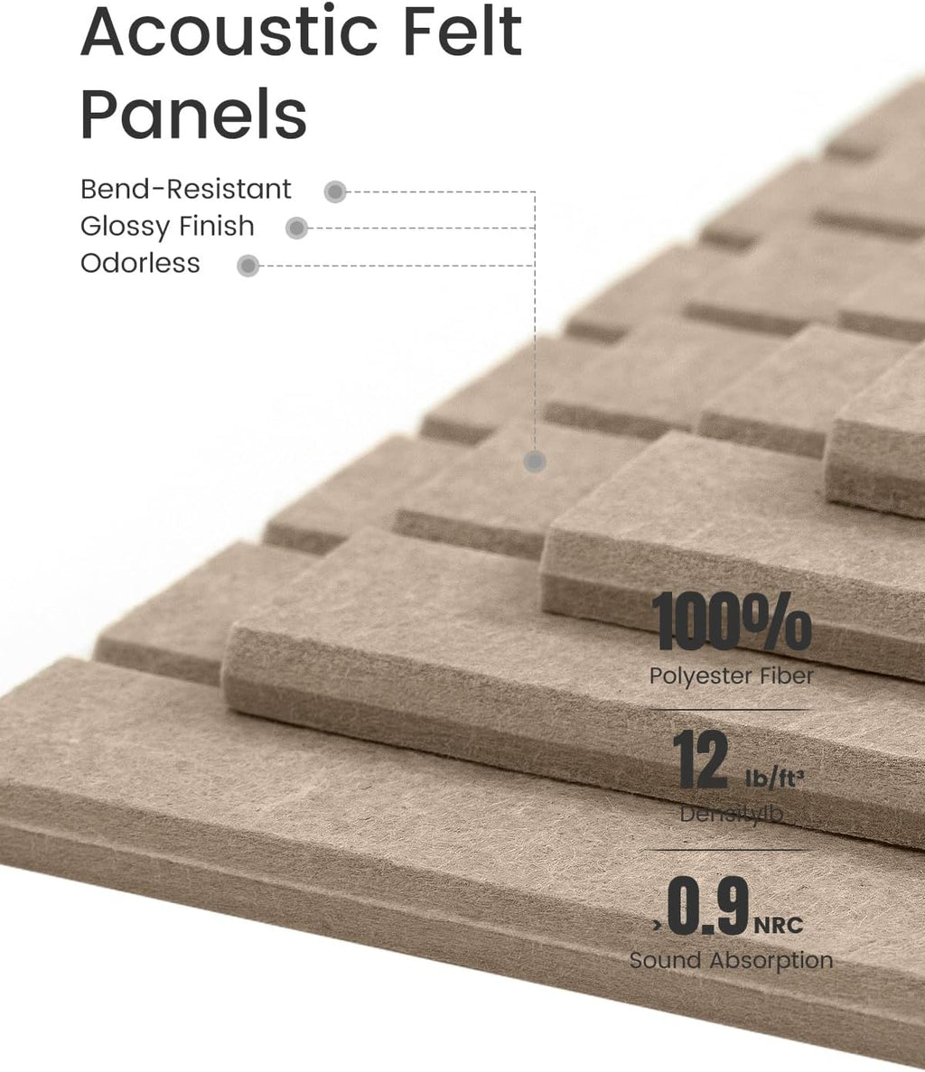 Large Felt Bulletin Board 36"x24" Cork Board Alternative - 6 Pack with 40 Safe Removable Adhesive Tabs, Cork Boards for Walls for Home Office Classroom Pin Board-Taupe