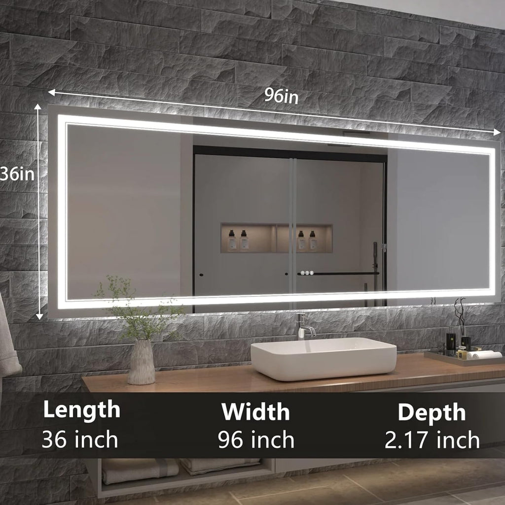 LED Bathroom Mirror with Lights, Wall Mirrors