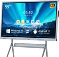 Smart Board Collaboration Hub, 55" Digital Interactive Whiteboard Display with 4K Touchscreen, Windows 11 & Android 10 Dual System,Electronic Smartboard for Classroom Office Home (Board Only)