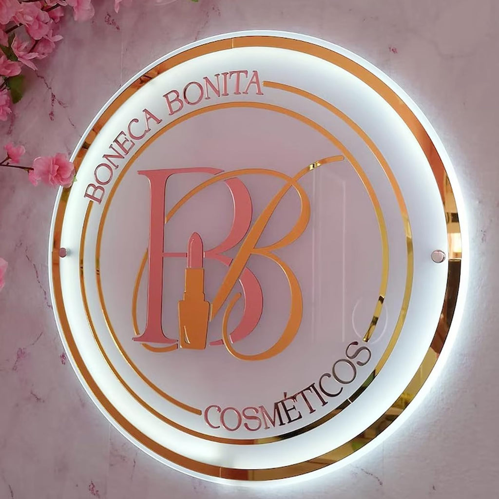 Custom Logo Business Neon Signs, Personalized Backlit Illuminated Sign, Floating Logo Sign For Business,Customize LED Light Up Sign Wall Decor for Company Beauty Salon Offices, Studio Sign