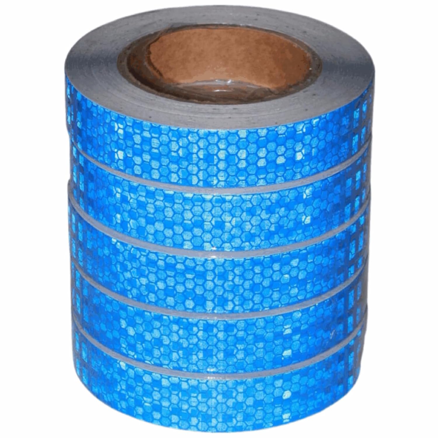 Blue Reflective Tape 1 inch Wide, Outdoor Waterproof High Visibility Warning Industrial Marking Tape, Safety Stickers (68 feet,5 Rolls)