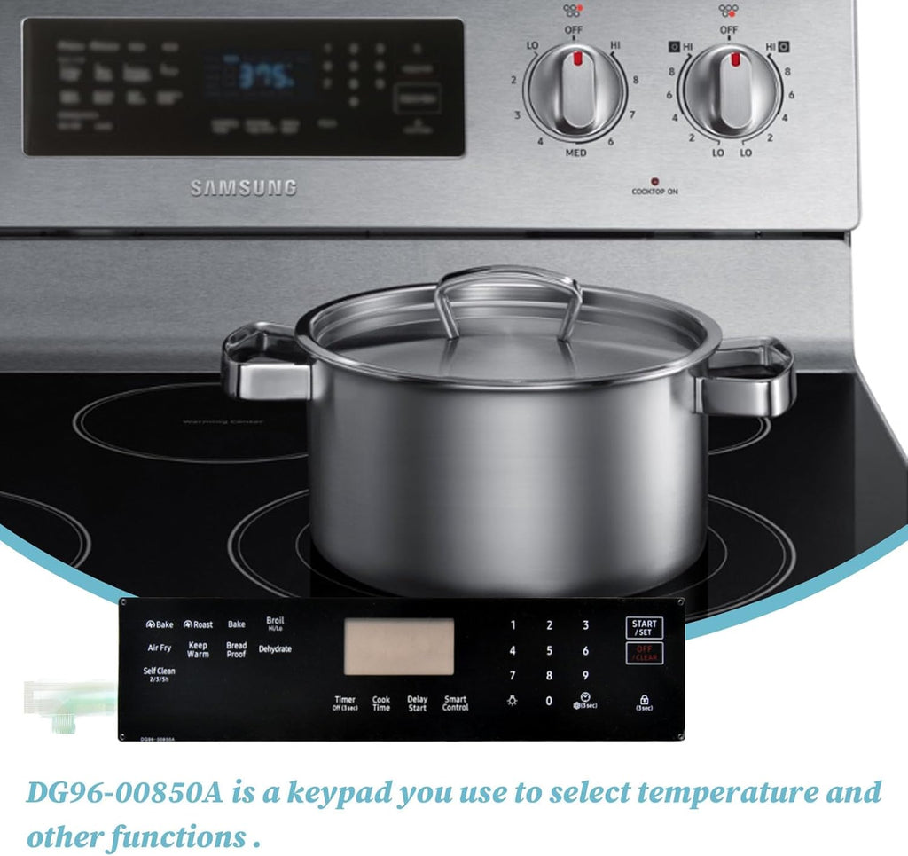 DG96-00850A Switch Membrane Replacement Model, Touchpad Overlay, Compatible with Samsung Stove Oven, Replaces NX60A6711ST/AA-00,NX60A6711SS/AA-01,NX60A6711SS/AA-00, NX60A6711SS/AA-02