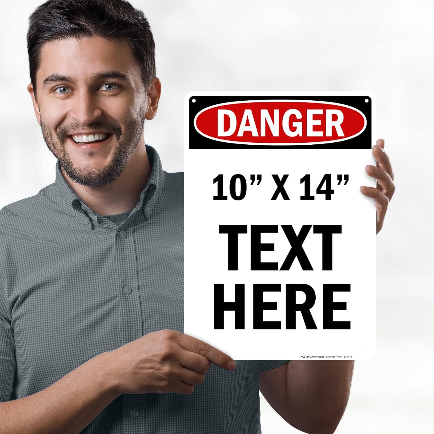 Custom Danger Sign, OSHA Sign, 10x14 Inches, Rust Free .040 Aluminum, Fade Resistant, Made in USA by My Sign Center