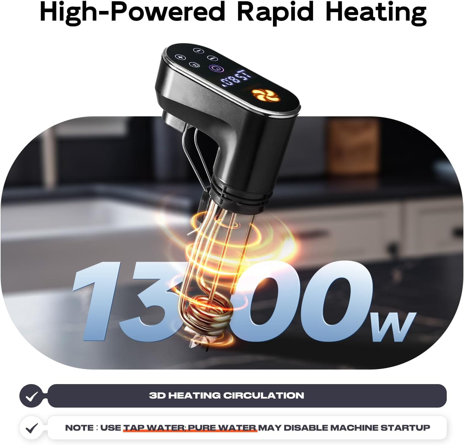 Sous Vide Machine,1300 Watts, Immersion Circulators, Sous Vide Precision Cooker, Steak Cooker, Temperature and Time Digital Display Control, Ultra-Quiet,Fast-Heating,Easy to store,IPX7 Waterproof