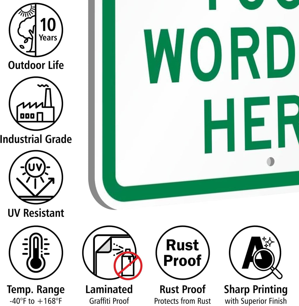 SmartSign 24 x 18 inch Custom “Reserved Parking” Metal Sign - Add Text, 80 mil Aluminum, 3M Laminated Engineer Grade Reflective Material, Green and White, Made in USA