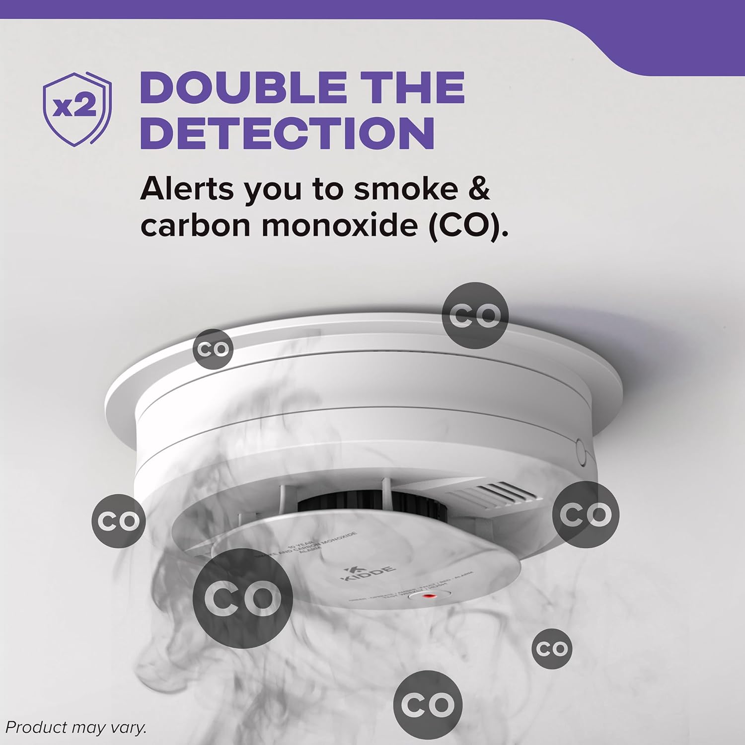 Kidde Hardwired Smoke & Carbon Monoxide Detector, 10-Year Battery Backup, Interconnectable LED Warning Light Indicators, 30CUA10