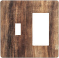 Outlet Covers Vintage Rustic Brown Wood Grain 1 Toggle 1 Rocker Combination Decorative Wall Plate Electrical Switch Plates Light Switch Cover Plate for Bedroom Farmhouse Decor