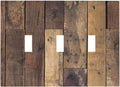 Cool Brown Wood Style Vintage Rustic Print Decorative Switch Plates 3 Gang Wall Plate Triple Toggle Light Switch Cover Faceplate Electrical Wall Panels for Farmhouse Home Decor