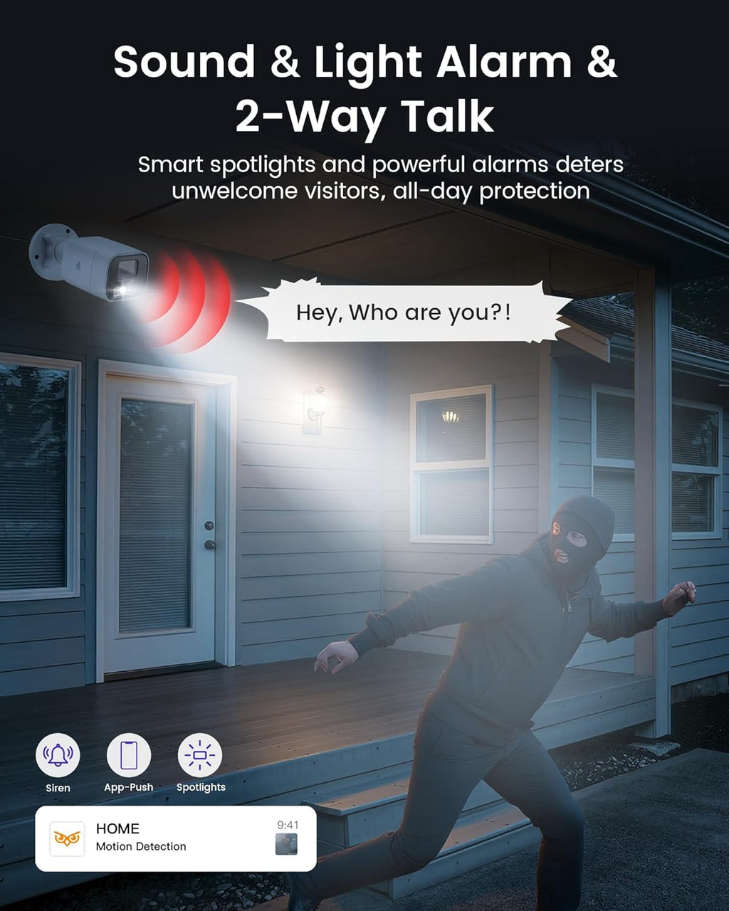 Smart 4K 8CH Home Security Camera System, 4pcs Wired PoE IP Cameras Outdoor with Person/Vehicle Detection, 8MP/4K 8CH NVR with 2TB HDD for 24-7 Recording, Full Color Night Vision, 2-Way Talk
