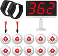 Nurse Call System with 10 Alert Emergency Call Buttons,2 Wrist Watch Receivers and 1 Display Receiver Wireless Caregiver Pager Calling System,1000ft, for Medical Clinic Nurses Station Home Hospital
