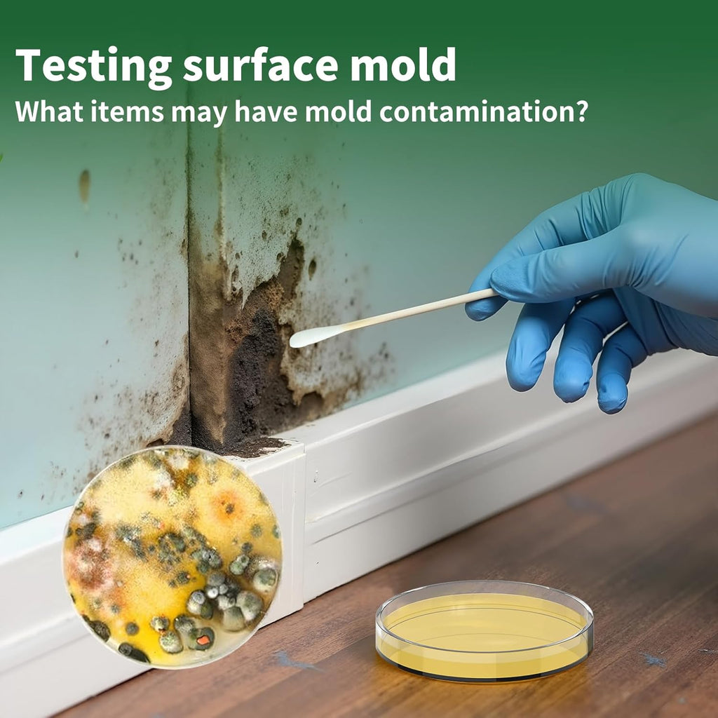 Mold Test Kit for Home - 6 Simple Mold Test kit,Test HVAC System,Surfaces & Indoor Air Quality,DIY Mold Detector at Home,Includes Detailed Mold Identification Guide,air Tester