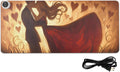 Large Heated Mouse Pad,Leather Desk Mat,31.5"x13",Hand Warmer Pads for Desk,Love(Brown)