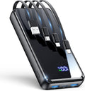 Portable Charger,50000mAh Power Bank Built-in Cable, 22.5W USB C In & Out Fast Charging, External Battery Pack with 6 Output & 2 Input, Travel Phone Charger for iPhone 17/16/15/14/13/12, Android