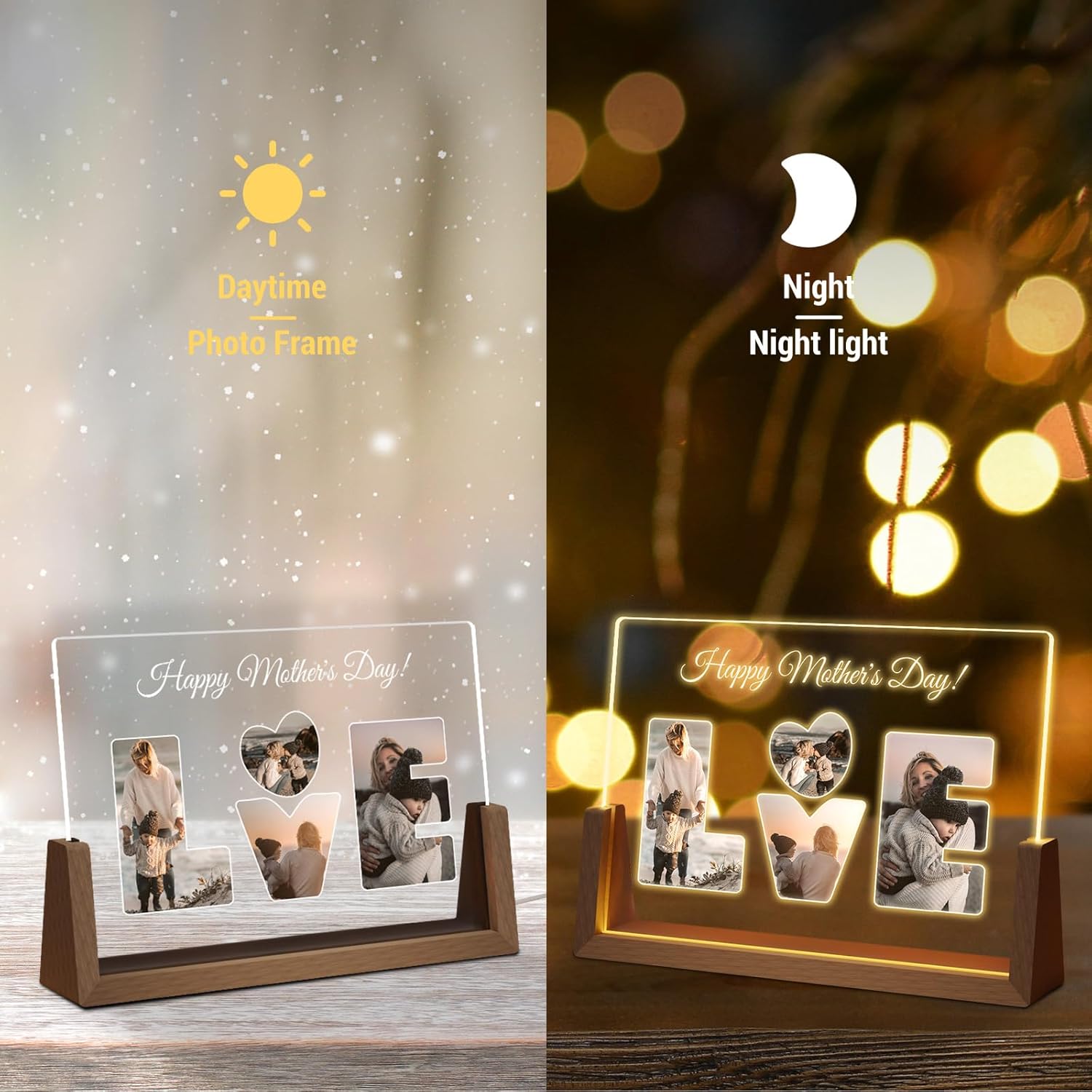 Photo Decorative Plaque Personalized Gifts, Custom Gifts for Him Her, Customized Picture Frame for Boyfriend Girlfriend Couples Wife Women on Anniversary Birthday