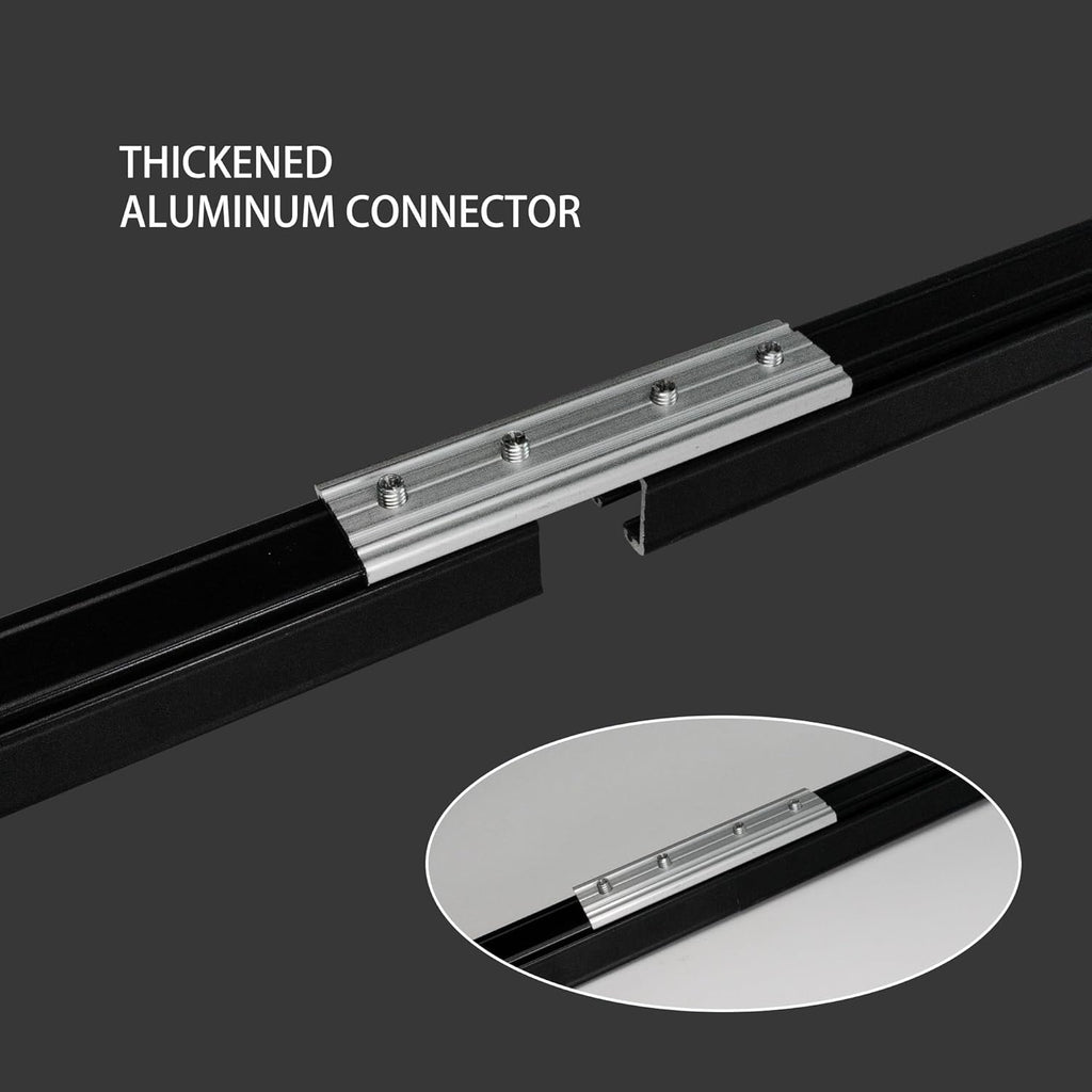 Curtain Track for Ceiling or Wall, Heavy Duty Aluminum Alloy with Smooth Sliding, Easy to Install, Black, 3ft To 6ft