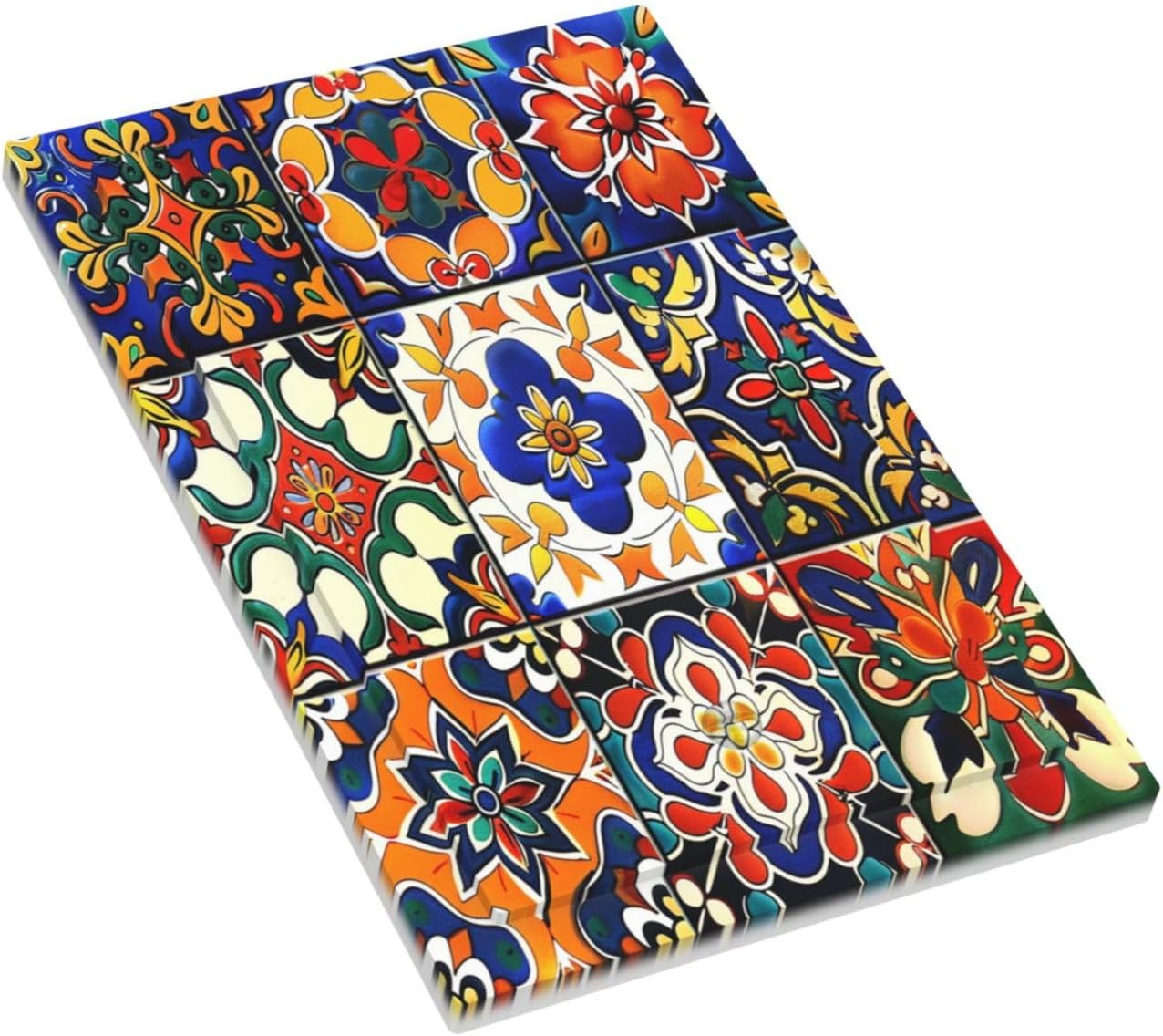 Light Switch Cover Plate Colorful Mexican Talavera Vintage Boho Floral 1 Gang No Device Blank Electrical Wall Plates Faceplate Decorative Switch Plate For Farmhouse Cabin Decor