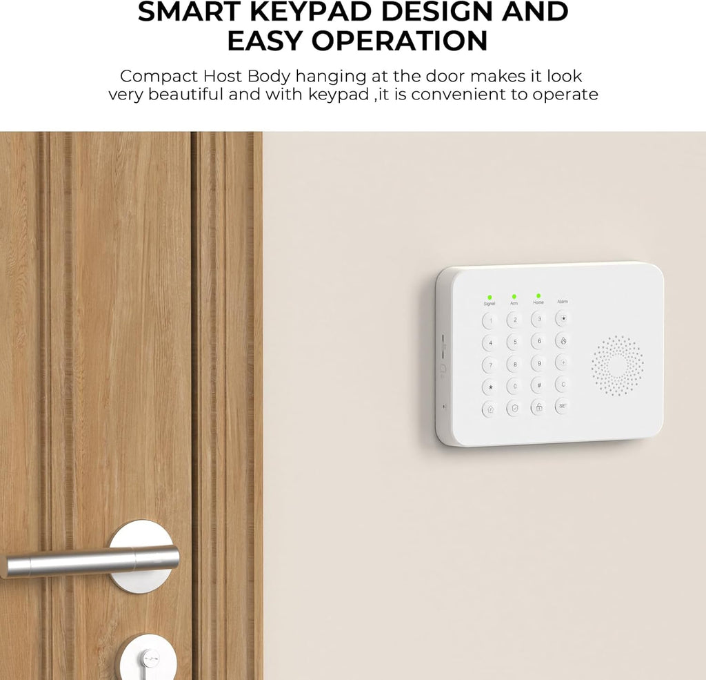 PGST Home Alarm System,Wireless Home Security System with Door and Motion Sensors,5 Piece Alarm Kits,4G SMS/Phone App Instant Alerts,24/7 Professional Monitoring for Villa,Apartment,Kids Safety