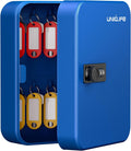 Uniclife 20 Position Key Cabinet with Combination Lock Resettable Blue Digital Security Storage Box Steel Key Organizer with Colorful Key Tag Labels Stickers and Hooks