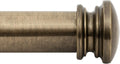 Deco Window Adjustable Curtain Rod for Windows 18 to 44 Inch Extendable Heavy Duty 1 Inch Iron Drapery Pole with End Cap Finials Wall Mounted French Door Curtain Rods (Pack of 1, Antique Brass)