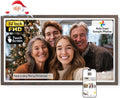 NexFoto Large Digital Picture Frame 32 Inch Touchscreen, 64GB WiFi Electronic Photo Frame FHD 1920 * 1080, Add Photos from Google Photos, Share Videos, Gifts for Christmas/Mom/Grandparents, Dark Wood