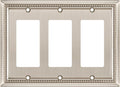 Henne Bery Sunken Pearls Heavy Duty Decorative Wall Plate Switch Plate Outlet Cover (Triple Decorator, Satin Nickel)