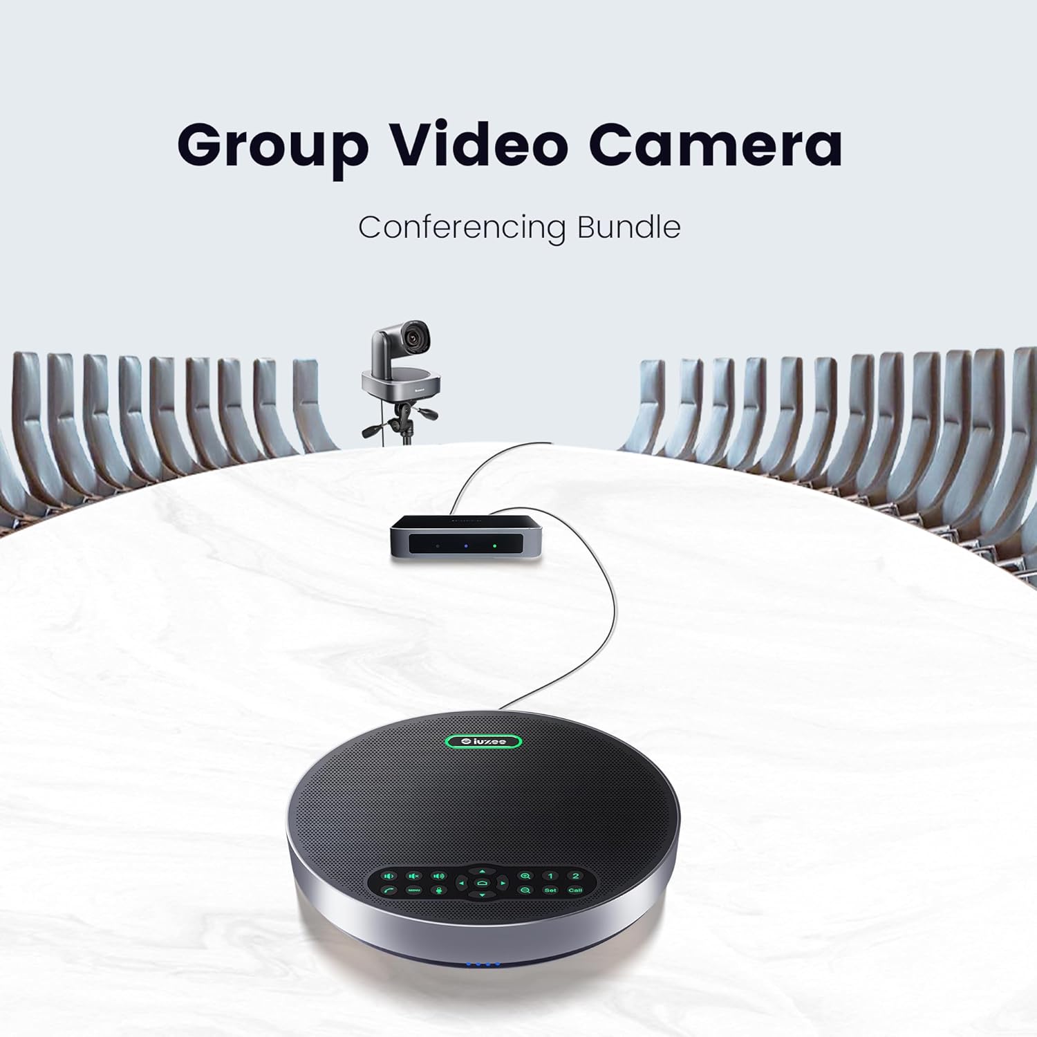 All-in-One PTZ 4K Conference Room Camera System with Bluetooth Speakerphone 12X Optical Zoom HDMI Wide View Angle Lens Works with Zoom Webex for Large Meeting Room
