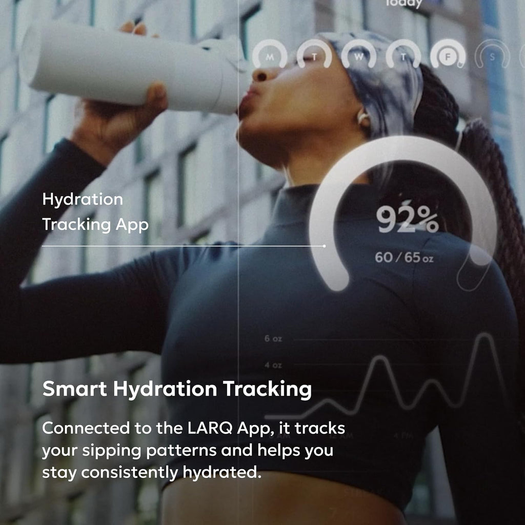 LARQ Bottle PureVis 2 - UV Water Purifier with Self-Cleaning, App Hydration Tracking, Filter Straw, Detachable Handle, Double-Wall Insulated