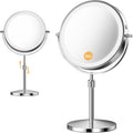 Makeup Mirror, 1X/30X Magnification with 3 Level LED Lights, 5000 mAh Rechargeable Double Sided 9” Magnifying Mirror with 360° Rotation, Perfect for Precision Grooming and Makeup, Women Gift