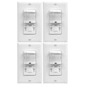 TOPGREENER in-Wall PIR Motion Sensor Light Switch, Motion Sensor Switch, Occupancy Sensor Switch, On/Off Override, 4A, 500W, Single Pole, 𝐍𝐞𝐞𝐝 𝐍𝐞𝐮𝐭𝐫𝐚𝐥 𝐖𝐢𝐫𝐞, TSOS5, White, 4 Pack