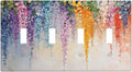 Colorful Wildflower Wisteria Cascade Floral Flower Light Switch Covers Quad Toggle Electrical Faceplate 4 Gang Wall Plate Decorative Switch Plates Cover for Bedroom Living Room Decor