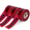 TAPEBEAR Red Danger Tape 3 Pack, 3" x1000ft High Visibility Construction Tape, Red w/Bold Black Print Non-Adhesive Safety Warning Tape for Danger/Hazardous Areas/Halloween Decor