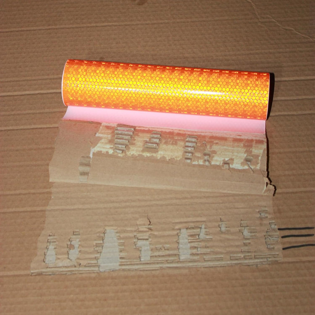 Orange Reflective Tape Outdoor Waterproof 12 inch, High Visibility Warning Industrial Marking Tape, Safety Stickers (11 feet)