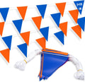 105ft Pennant Banner Flag, 7"x10" Fluorescent Orange and Blue Safety Flagging Banner Warning Flag for Construction Site/Traffic Control/Boundary Barrier Signs, Perimeter Marking Flags on String, 45 Flags