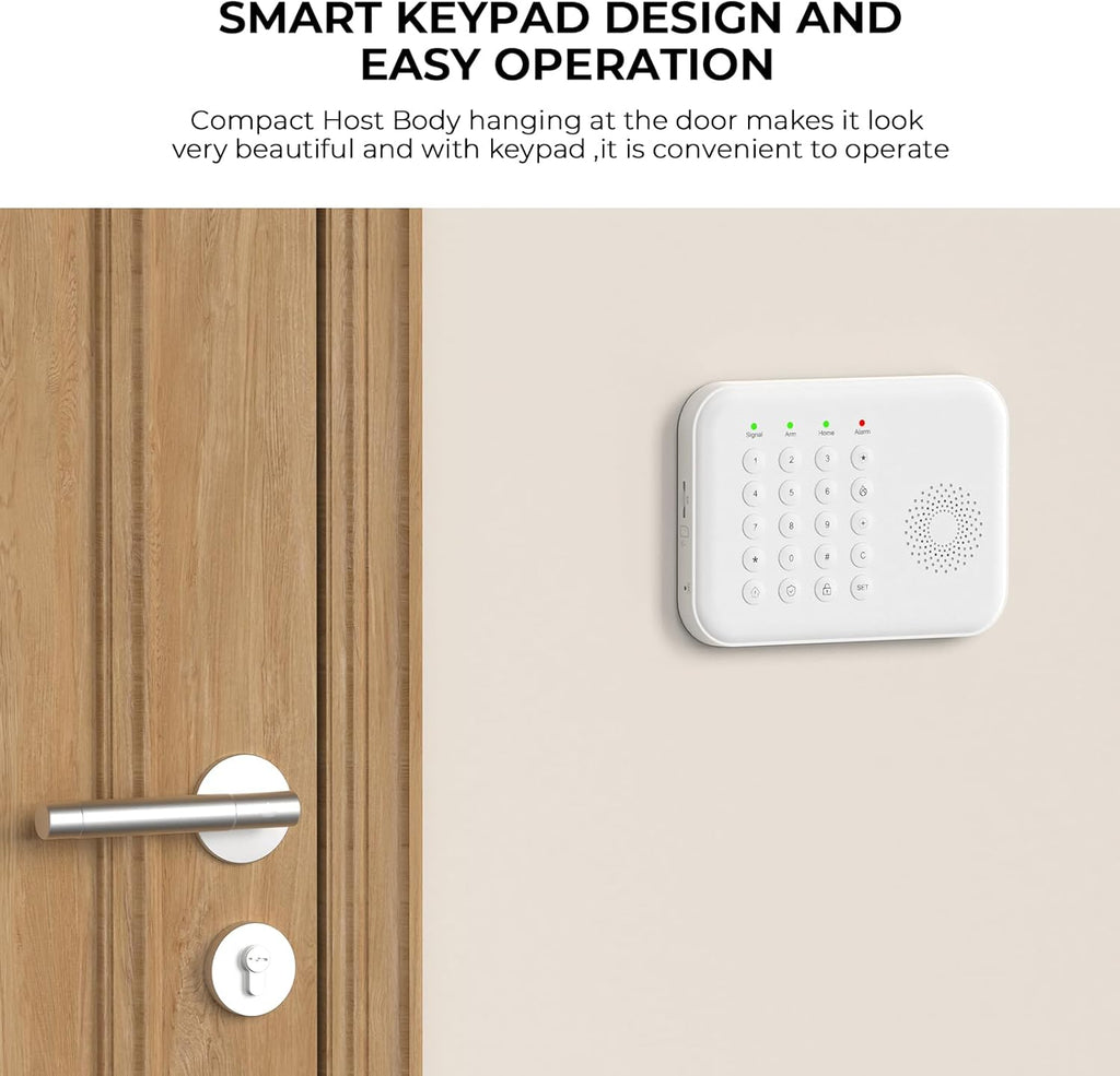 PGST Wireless Home Security Systems,4G/WiFi Home Alarm System,13 Pieces Kits with DIY Door and Motion Sensors,Phone APP Alerts,Work with Alexa,24/7 Real-time Monitoring for Home,Villa,Kids Safety