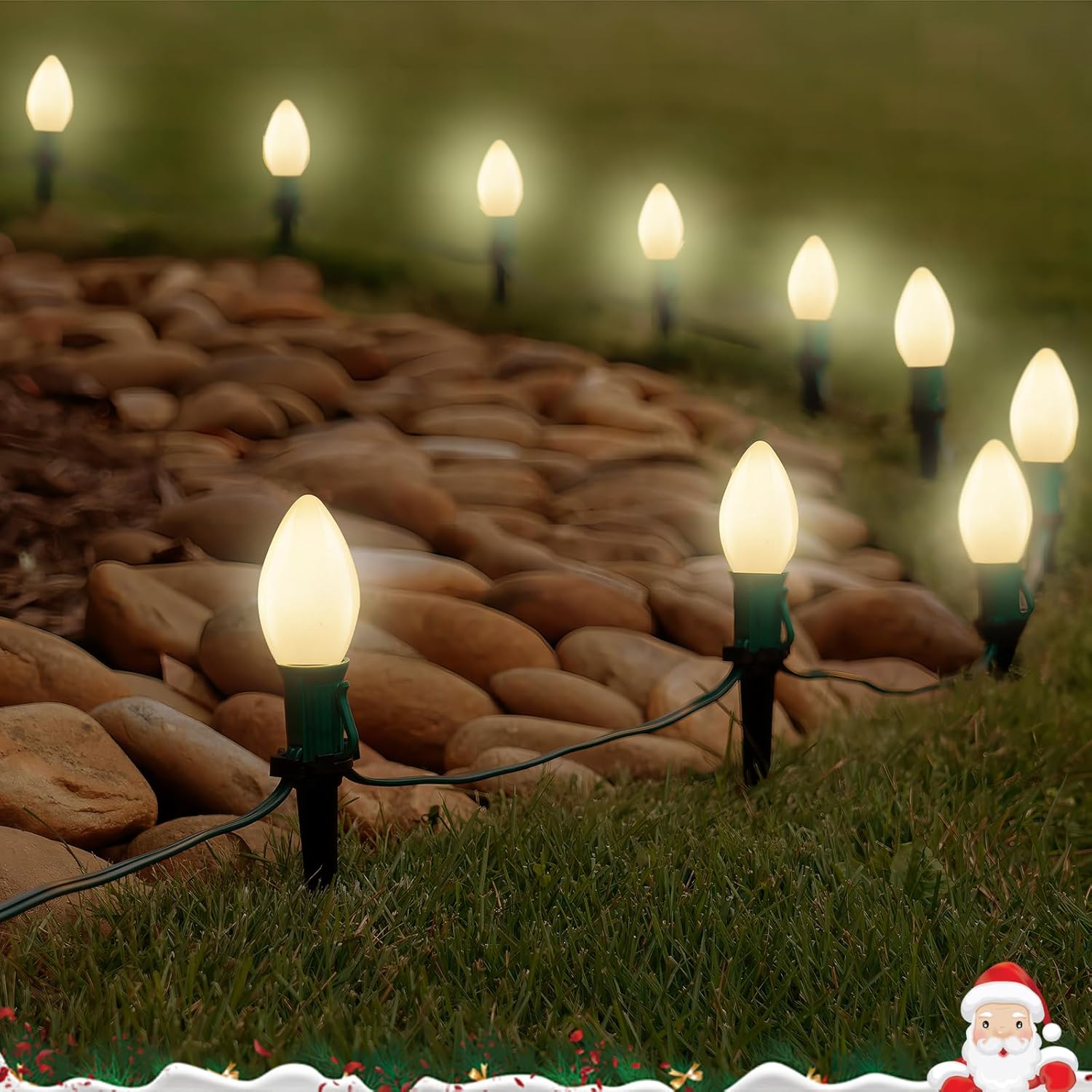 C7 LED White Replacement Bulbs,25 Pack 0.6w White Christmas Light Replacement Bulbs With E12 Base,Warm White Light Bulbs For Candelabra Window Candle Chandelier Night Lights Christmas String Lights