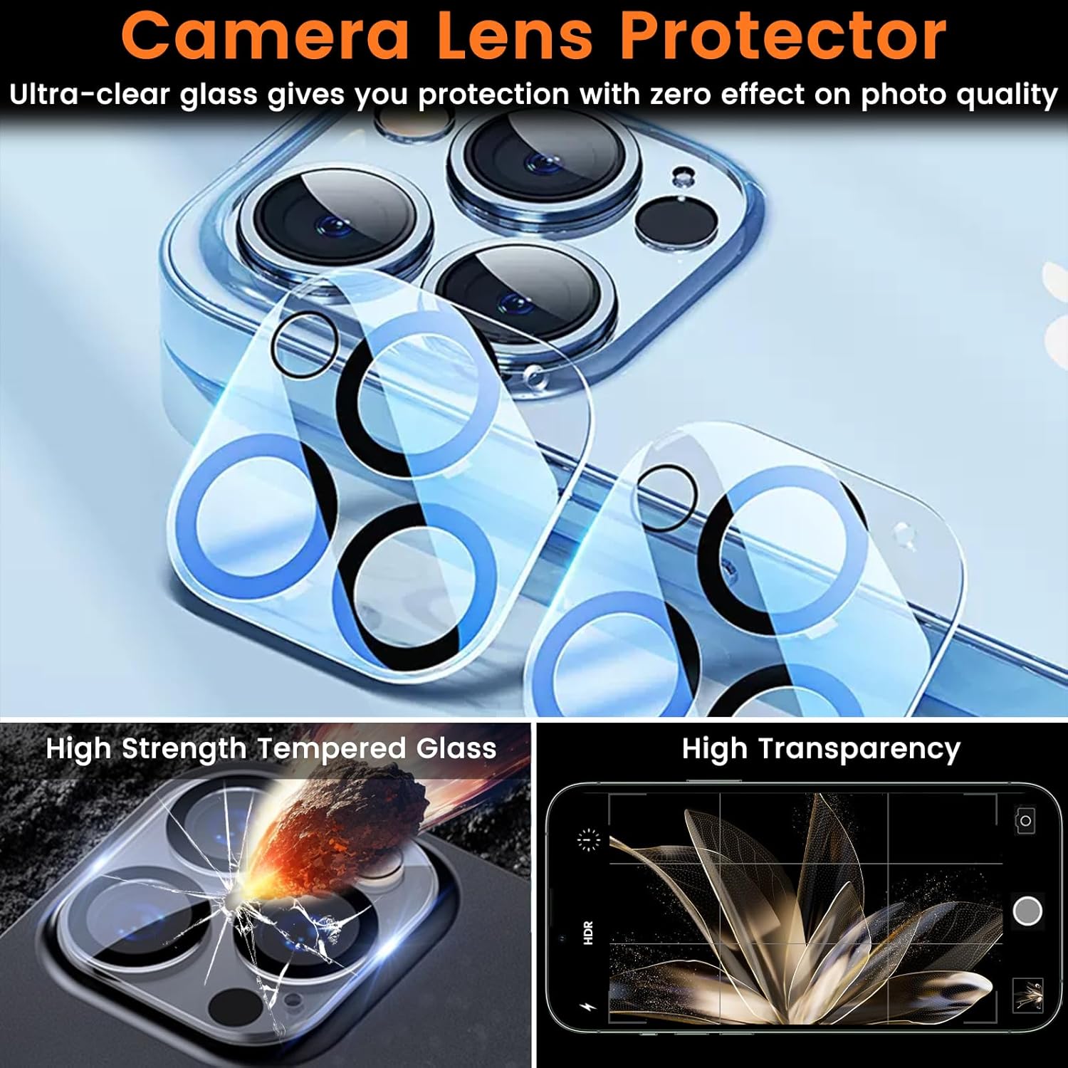 3+3 Pack Privacy Screen Protector for iPhone 13 Pro Max 6.7-Inch with 3 Pack Camera Lens Protector, Anti Spy Tempered Glass Film 9H Hardness Bubble Free Case Friendly