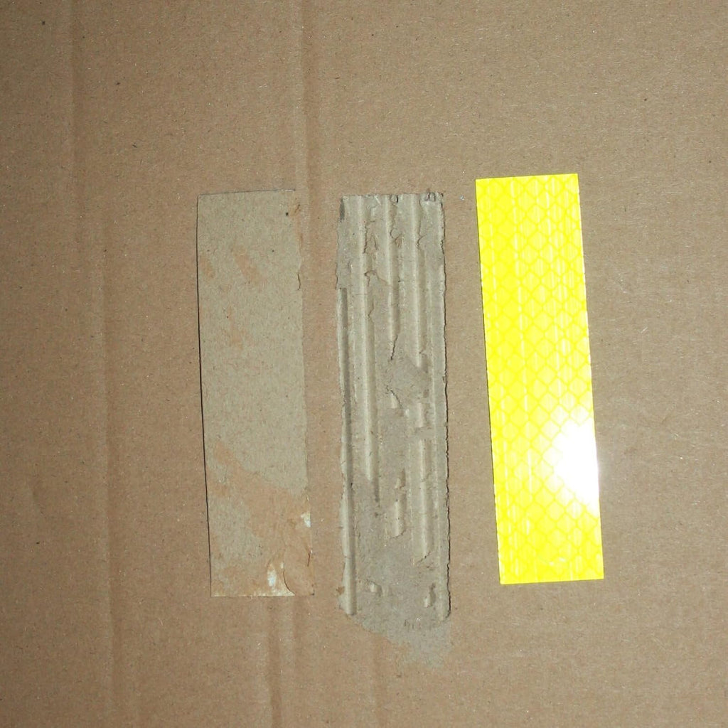 Non Fading Fluorescent Yellow Reflective Stickers 1 inch X 4 inch, Outdoor Waterproof High Visibility Safety Adhesive Reflector (20 Pcs)