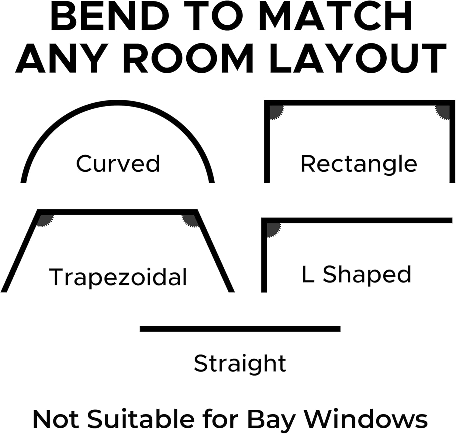 Aluminum Flexible Ceiling Curtain Track – 3ft-6.6ft / 2m Bendable Wall/Ceiling Mount Rail, Smooth Glide System for Bay Windows, RVs, Room Dividers, Showers – Easy Install & Custom Fit