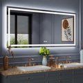 Amorho LED Bathroom Mirror Large 77"x 36" with Front Light and Backlit, Stepless Dimmable Wall Mirrors with Anti-Fog, Shatter-Proof, Memory, 3 Colors, Double LED Vanity Mirror