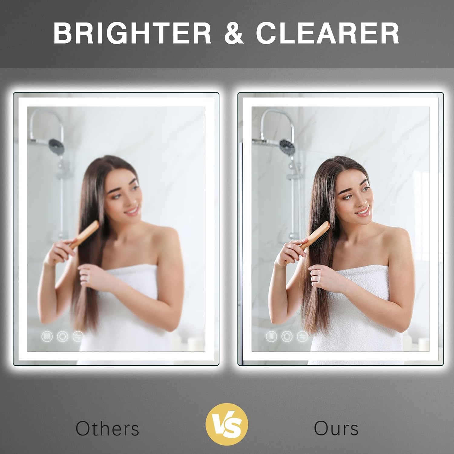 LED Mirror for Bathroom 20"x 28" with Frontlit and Backlit, Anti-Fog Mirror with Lights, Stepless 3 Colors Temperature & Dimmable Bathroom Mirror, Memory Tempered Glass Mirror for Bathroom