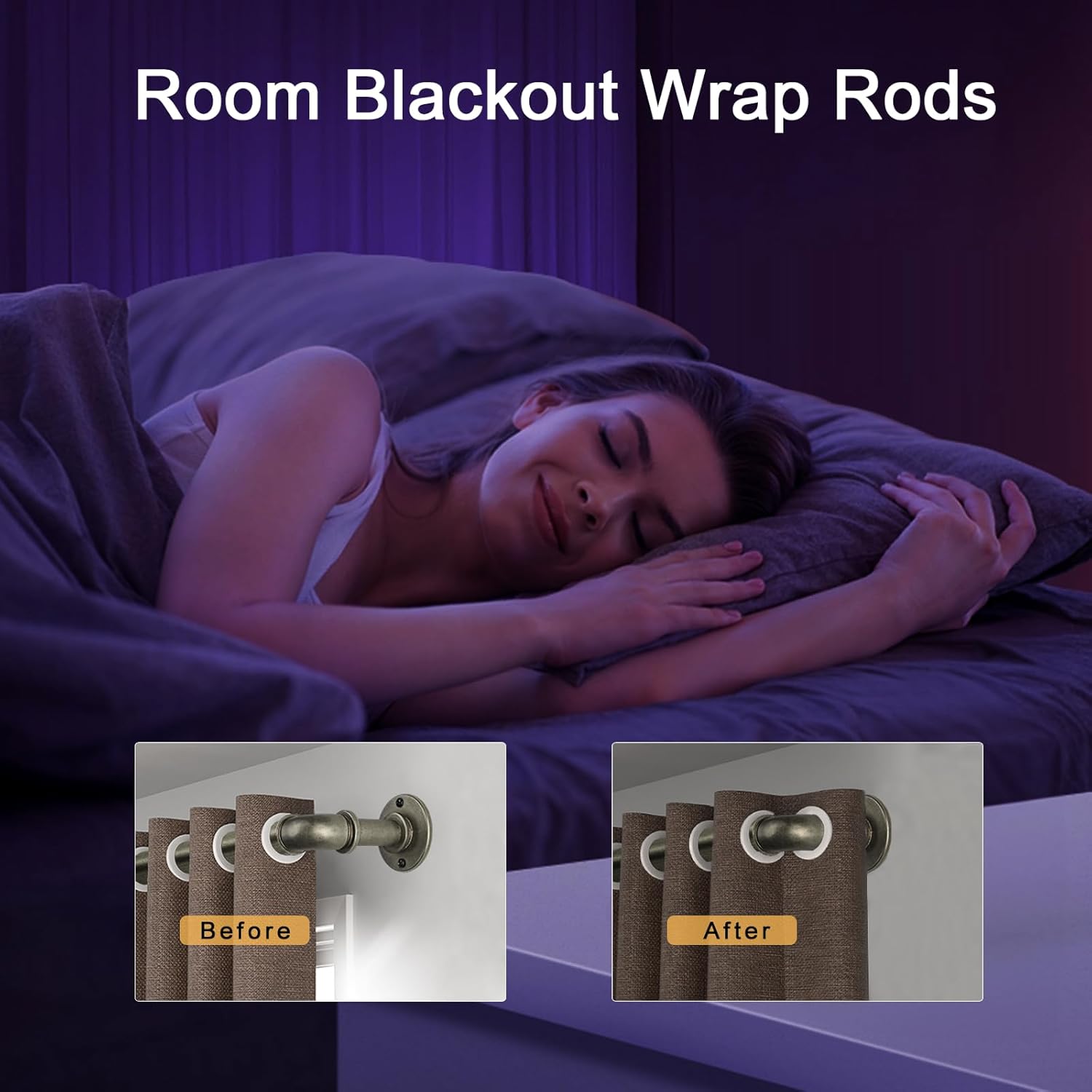 Industrial Curtain Rods 18 to 45 in,Blackout Curtain Rod,Adjustable Length,1 in Diameter Pipe,Wall or Ceiling Mounted,for Bedroom and Living Room (Antique Silver 18” to 45”)