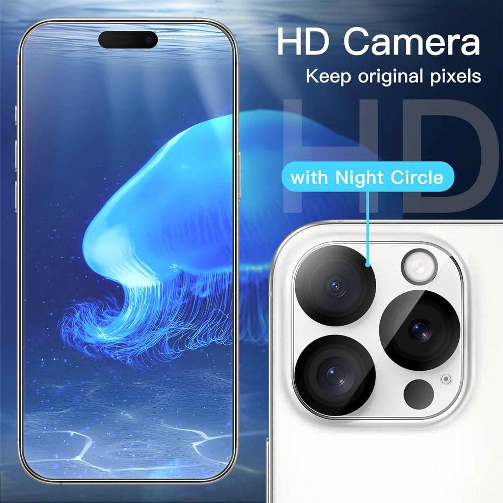 JETech Privacy Screen Protector for iPhone 16 Pro 6.3-Inch with Camera Lens Protector, Anti-Spy Tempered Glass Film, Easy Installation Tool, 2-Pack Each